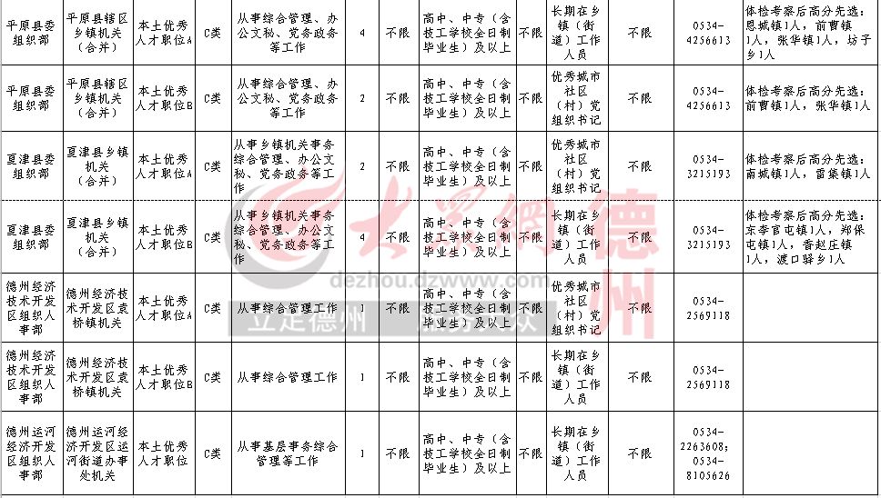 德州乡镇公务员报考条件详解